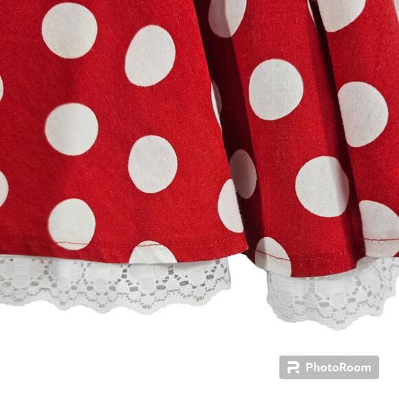 Disney Parks Minnie Mouse Dress Red, Black, White Polka Dots Baby 3-6-9 … - Picture 6 of 9